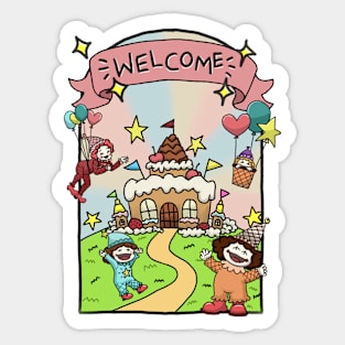 Welcome To Clown Land~! Sticker